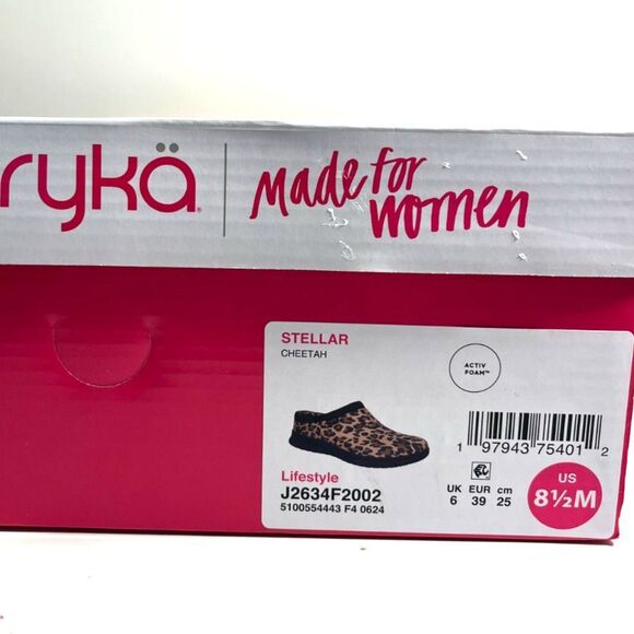Ryka Women's Stellar Mule Cheetah Fur Lined SZ 8-1/2 NEW - Picture 7 of 7